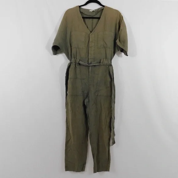 Joie Women's Brogan Linen Stripe Jumpsuit - Elastic Waist, Wide Leg, Lightweight Summer Romper - View #4